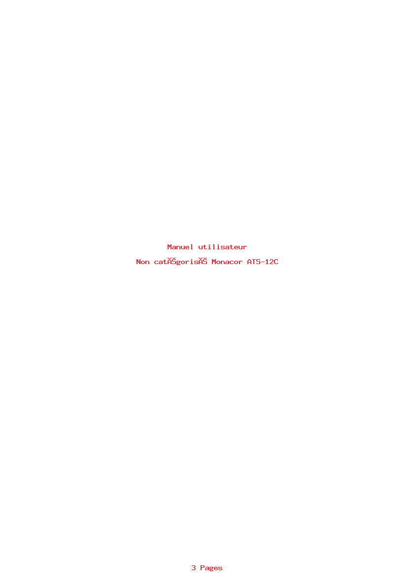 Page 1 de la notice Manuel utilisateur Monacor ATS-12C