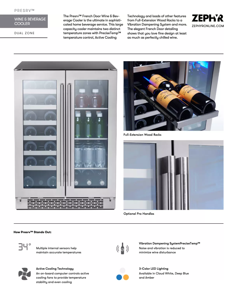 Página 1 del manual Ficha técnica Zephyr PRWB24C32BG