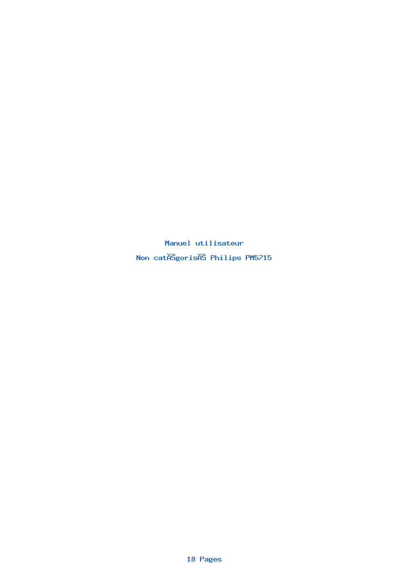Page 1 de la notice Manuel utilisateur Philips PM5715