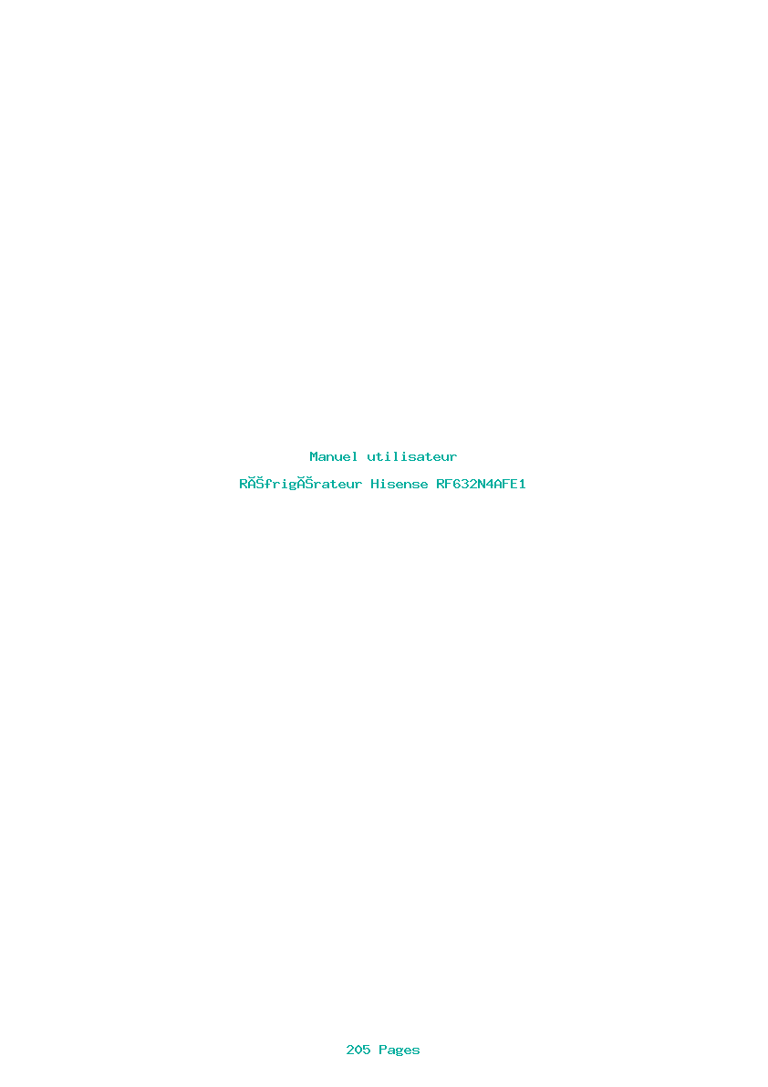 Page 1 de la notice Manuel utilisateur Hisense RF632N4AFE1