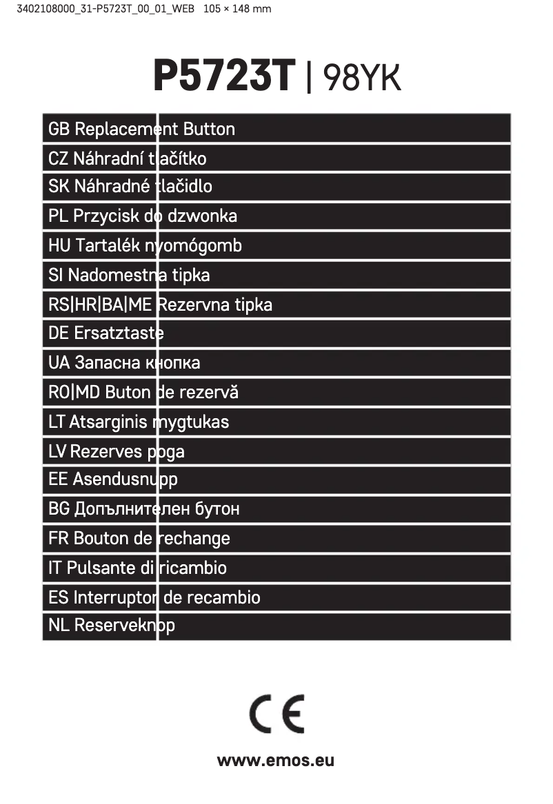 Page 1 de la notice Manuel utilisateur Emos P5723T