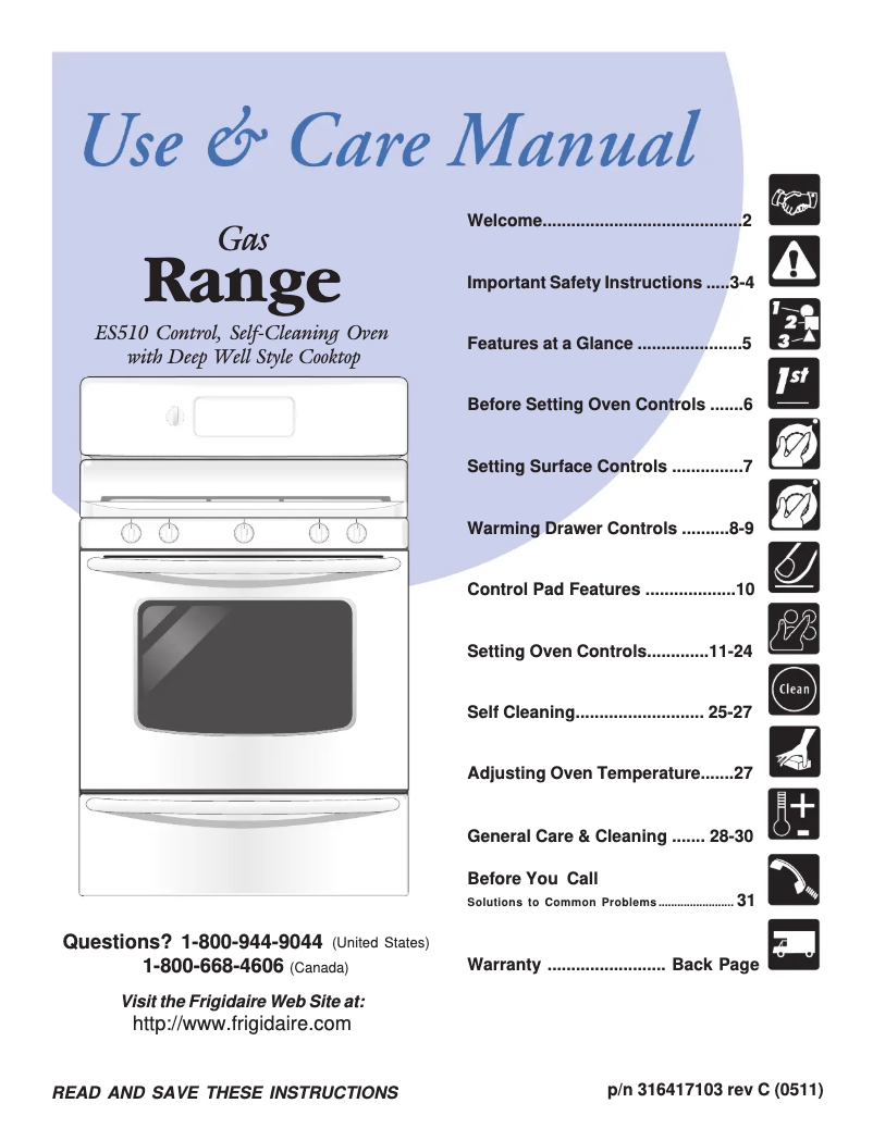 Page 1 de la notice Manuel utilisateur Frigidaire PLGF390DC