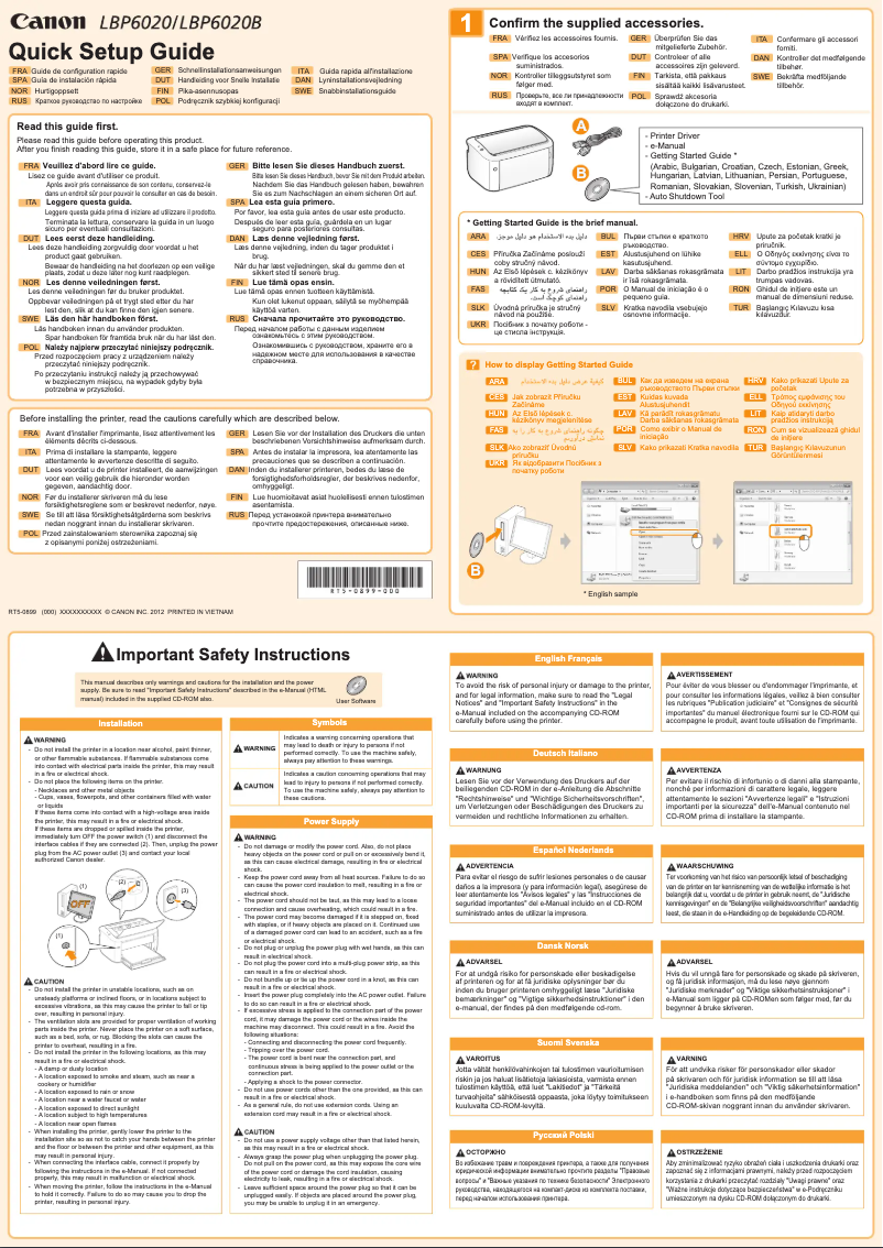 Page 1 de la notice Manuel utilisateur Canon i-SENSYS LBP6020B
