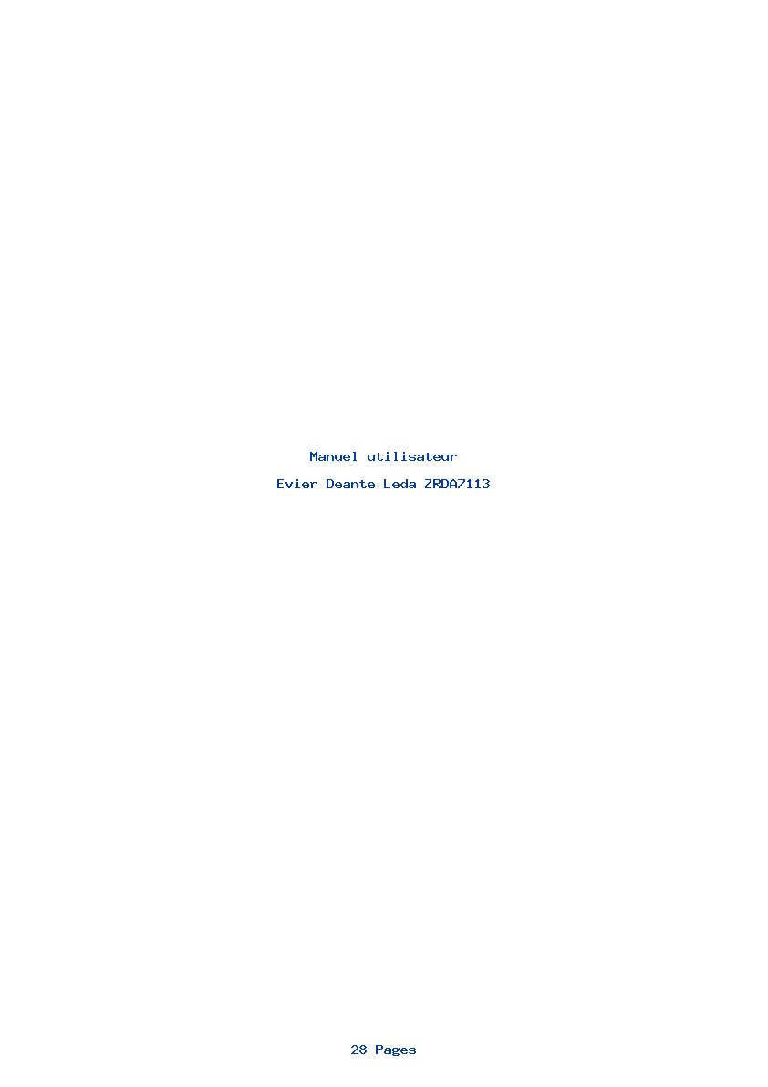 Page 1 de la notice Manuel utilisateur Deante Leda ZRDA7113