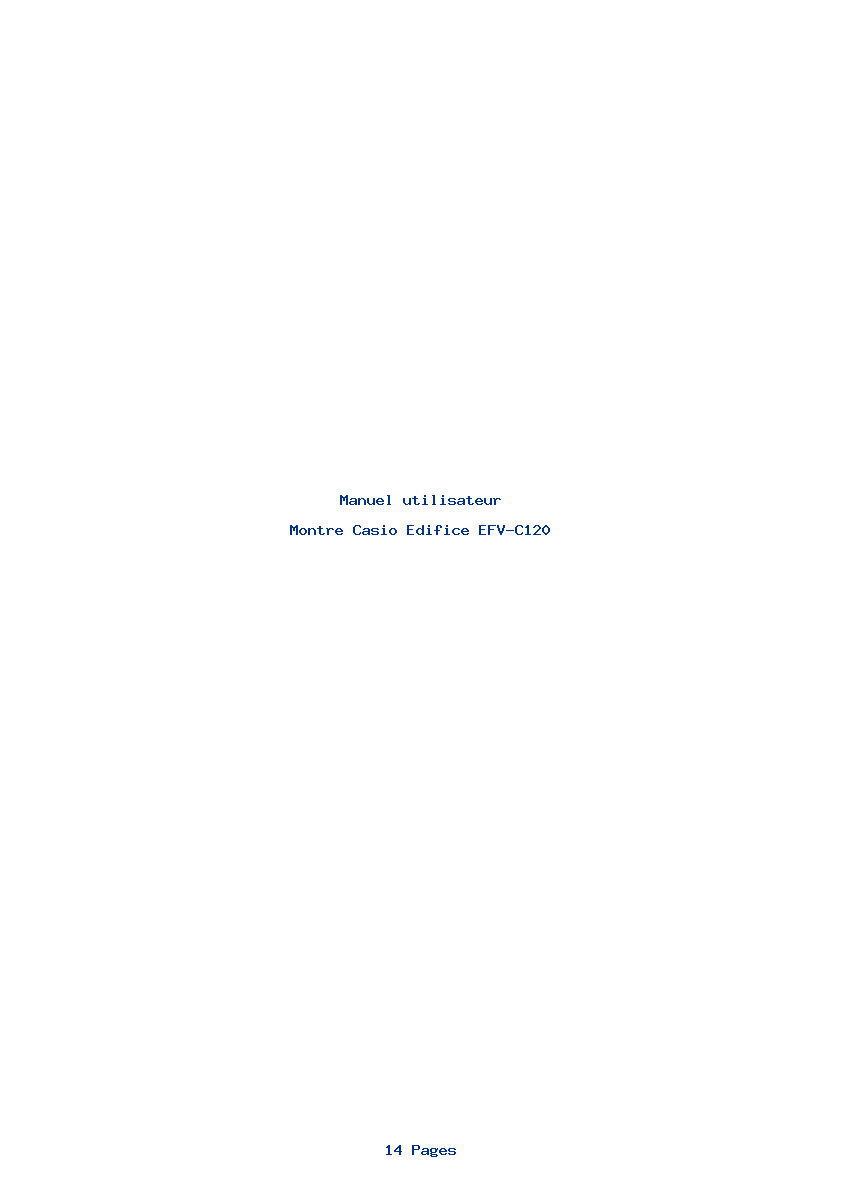 Page 1 de la notice Manuel utilisateur Casio Edifice EFV-C120