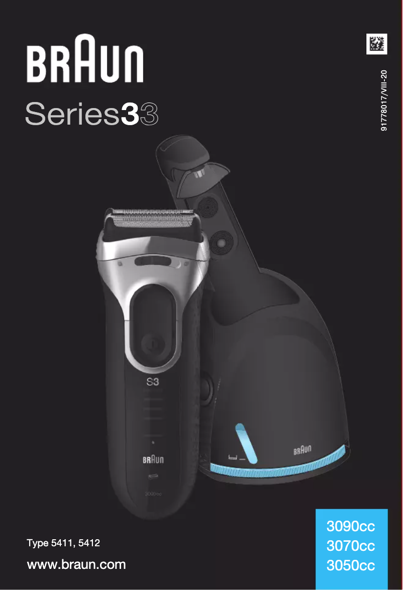 Page 1 de la notice Manuel utilisateur Braun Series 3 ProSkin 3090cc