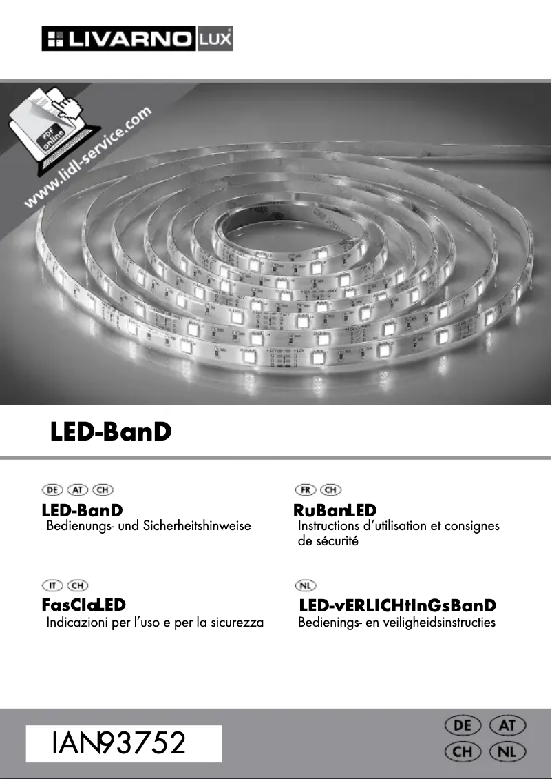 Page 1 de la notice Manuel utilisateur Livarno Lux IAN 93752