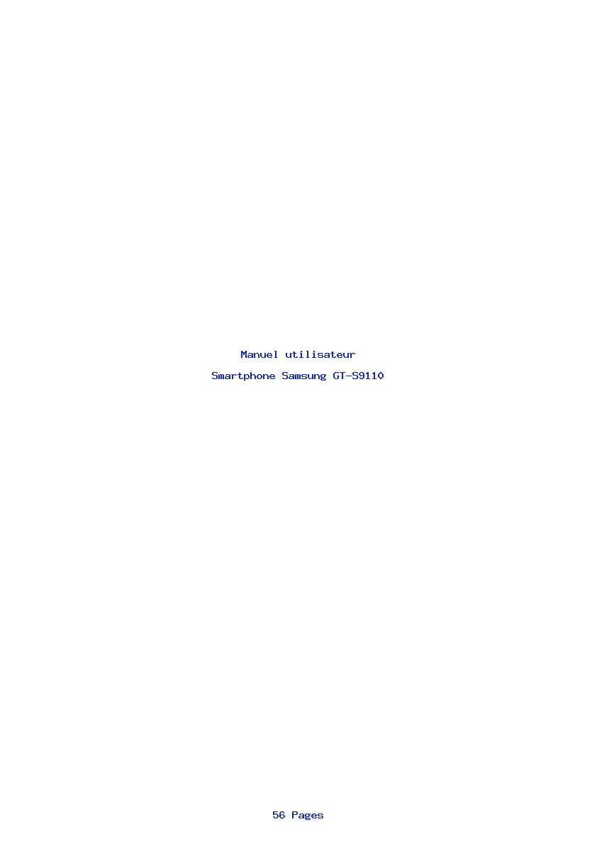 Page 1 de la notice Manuel utilisateur Samsung GT-S9110