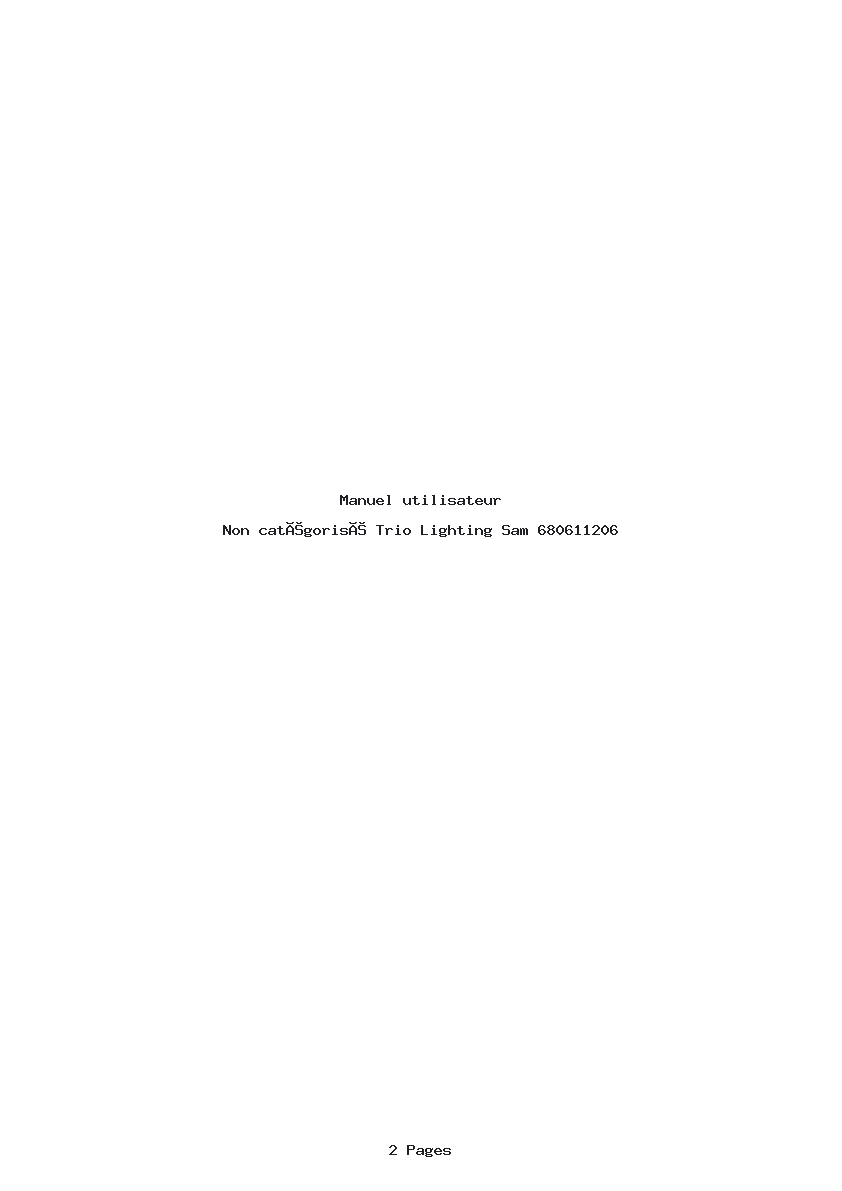 Page 1 de la notice Manuel utilisateur Trio Lighting Sam 680611206