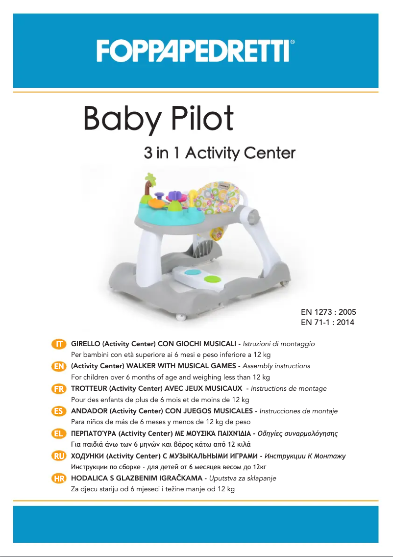 Page 1 de la notice Manuel utilisateur Foppapedretti Baby Pilot