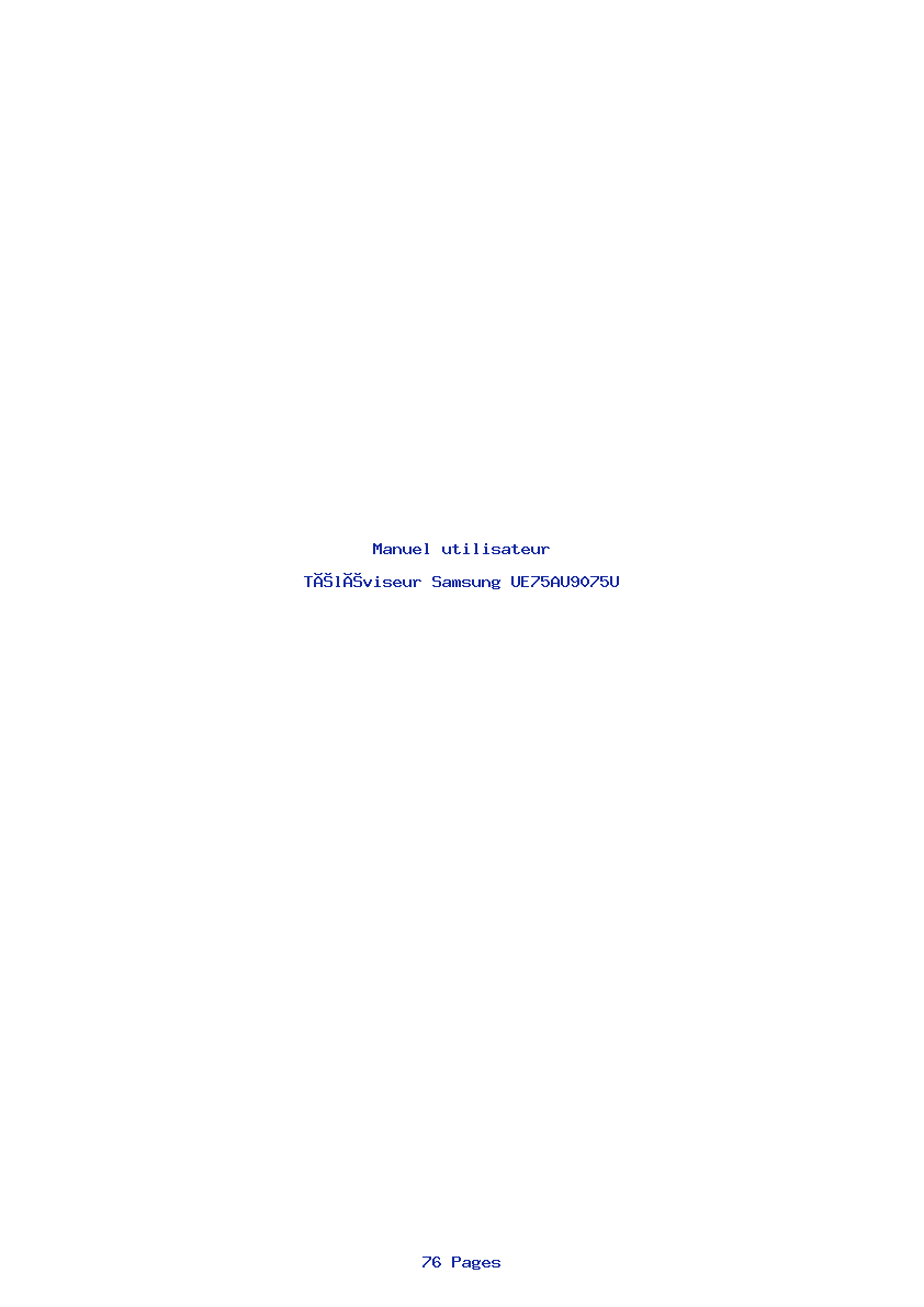 Page 1 de la notice Manuel utilisateur Samsung UE75AU9075U