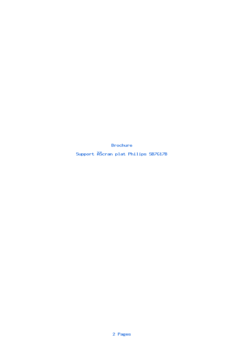 Page 1 de la notice Brochure Philips SB7G17B