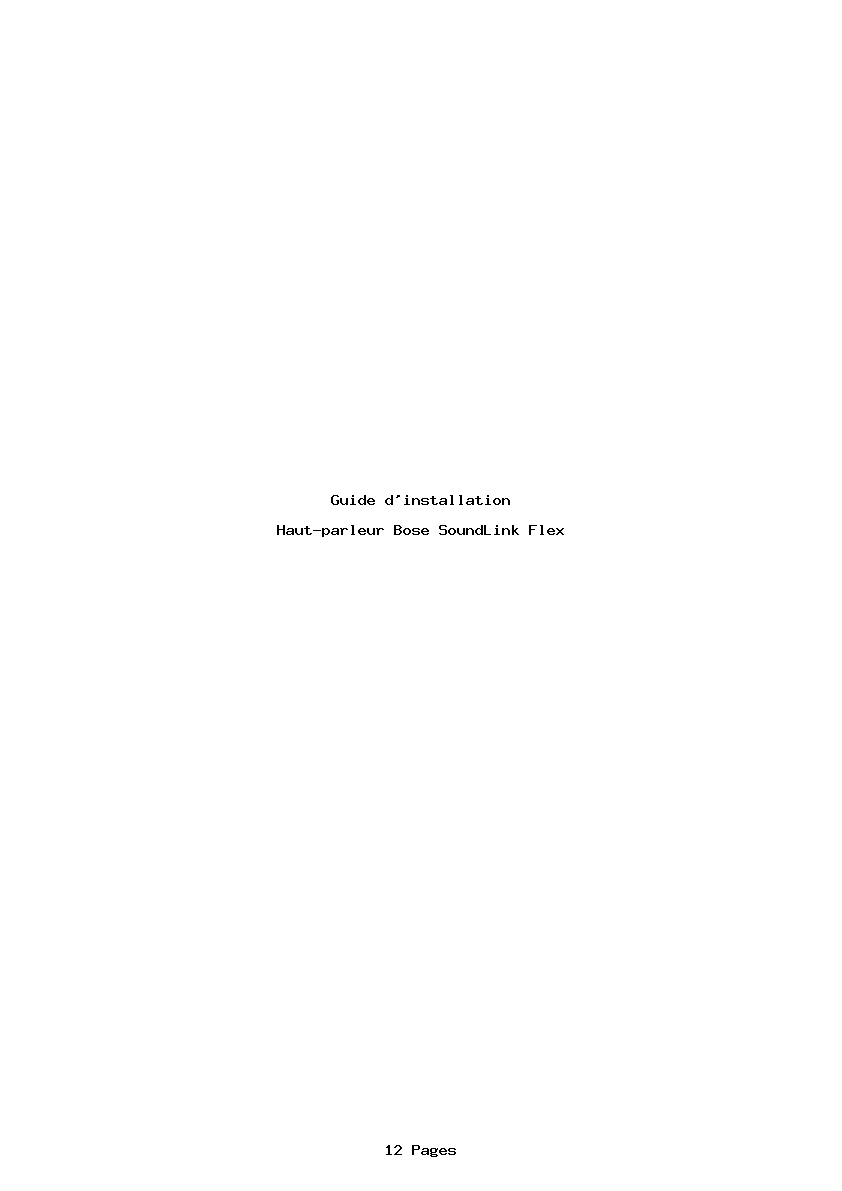 Page 1 de la notice Guide d'installation Bose SoundLink Flex