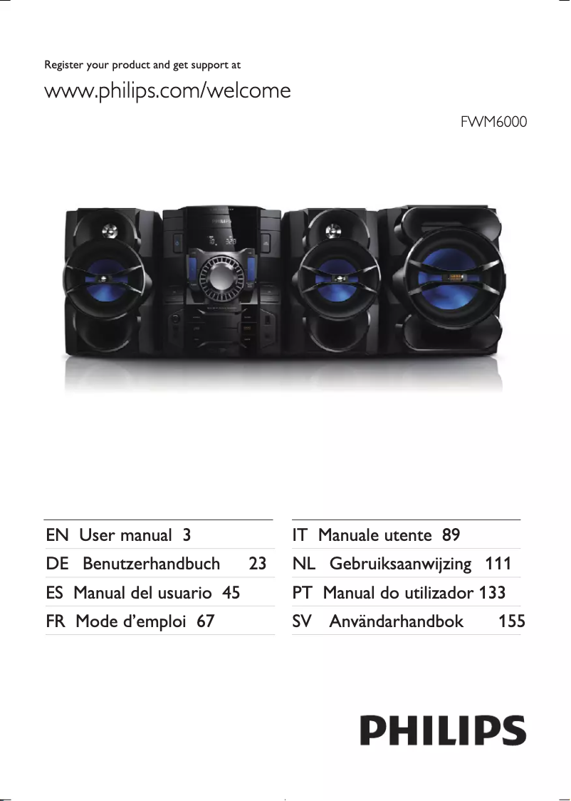 Page 1 de la notice Manuel utilisateur Philips FWM6000