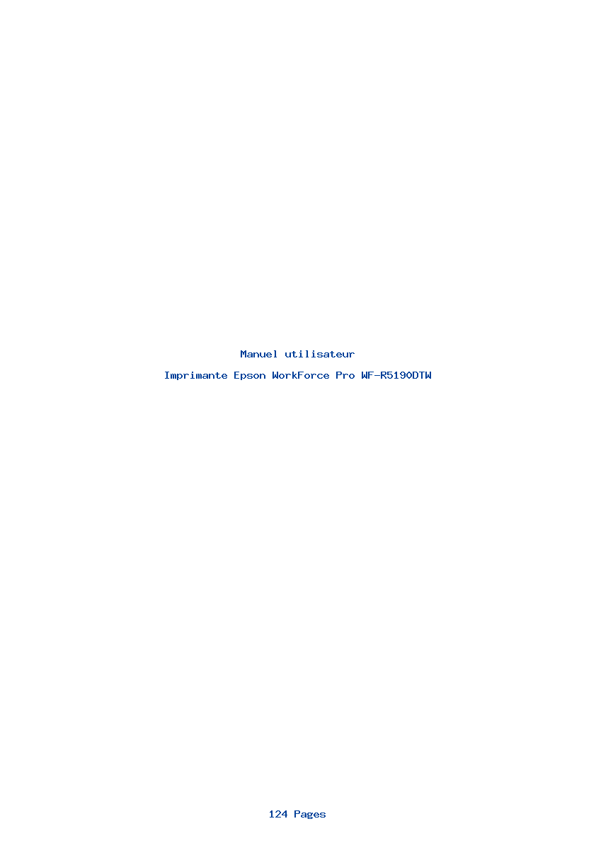 Page 1 de la notice Manuel utilisateur Epson WorkForce Pro WF-R5190DTW