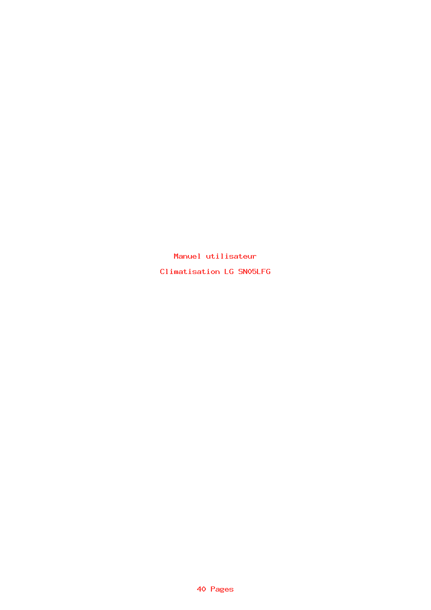 Page 1 de la notice Manuel utilisateur LG SN05LFG