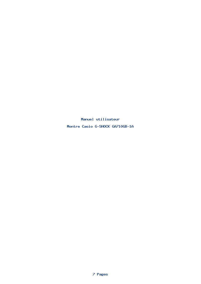 Page 1 de la notice Manuel utilisateur Casio G-SHOCK GA710GB-1A