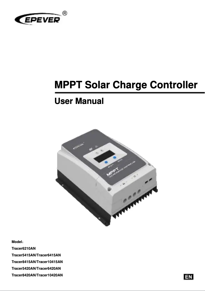 Página 1 del manual Manual de usuario EPEVER Tracer 8415AN