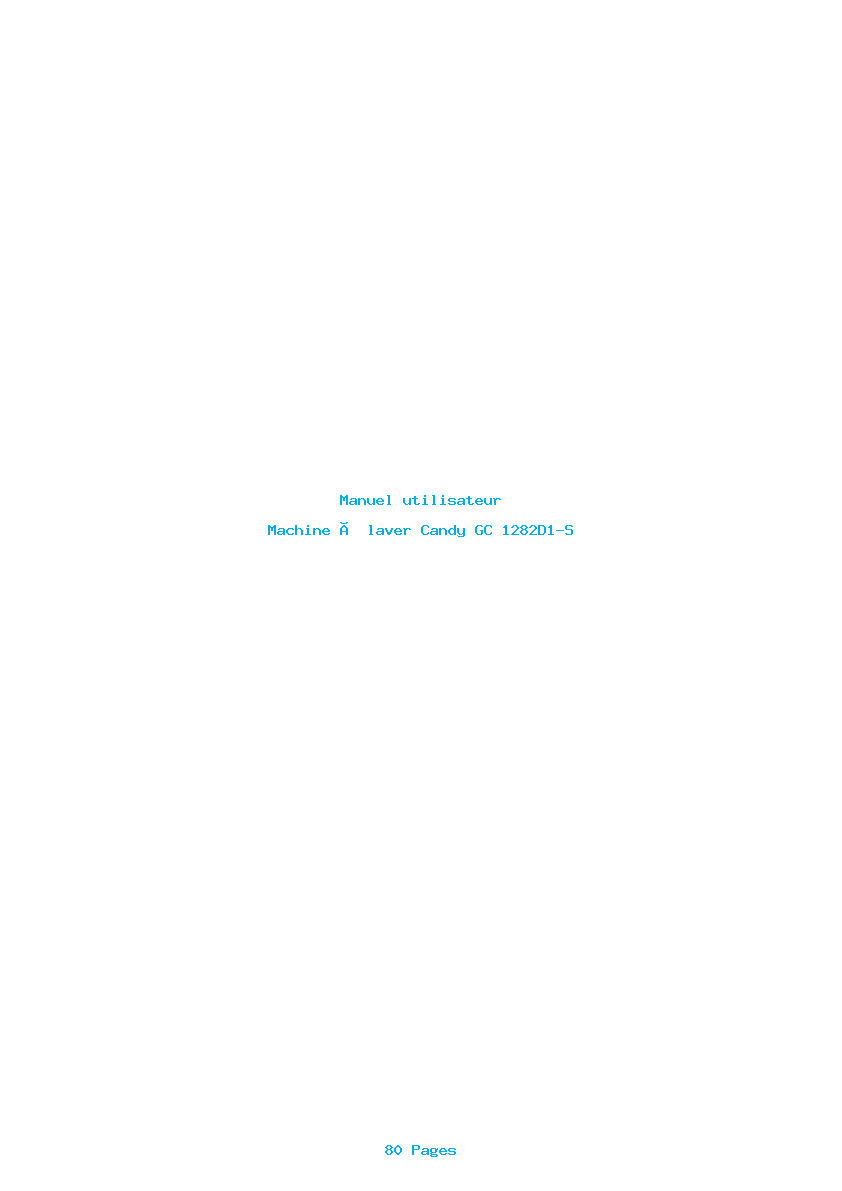Page 1 de la notice Manuel utilisateur Candy GC 1282D1-S