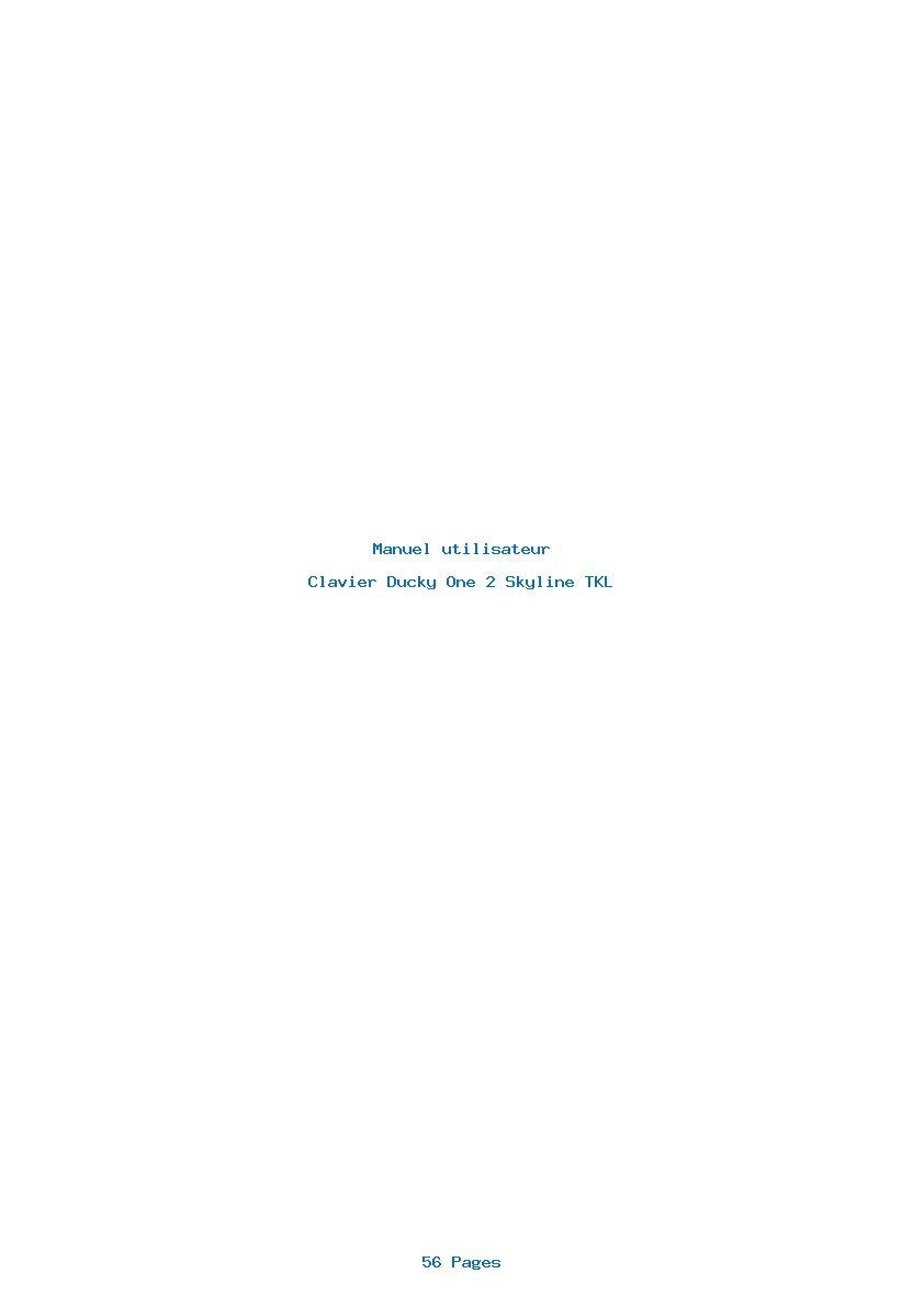 Page 1 de la notice Manuel utilisateur Ducky One 2 Skyline TKL