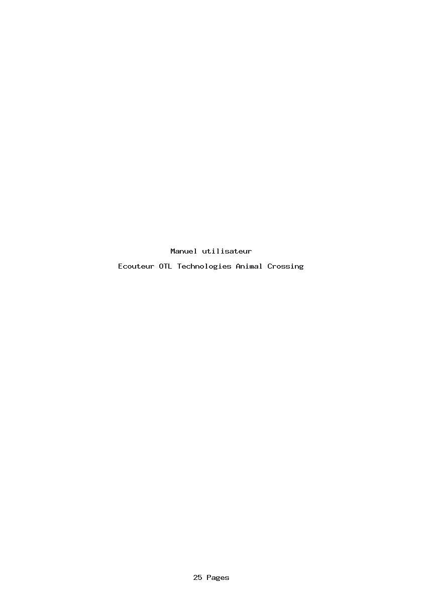 Page 1 de la notice Manuel utilisateur OTL Technologies Animal Crossing