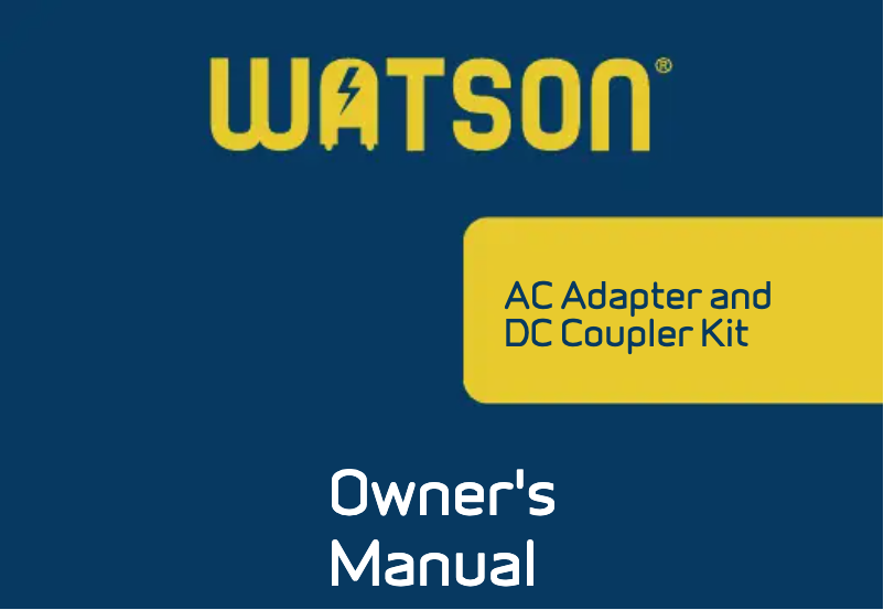 Page 1 de la notice Manuel utilisateur Watson CBA-C1