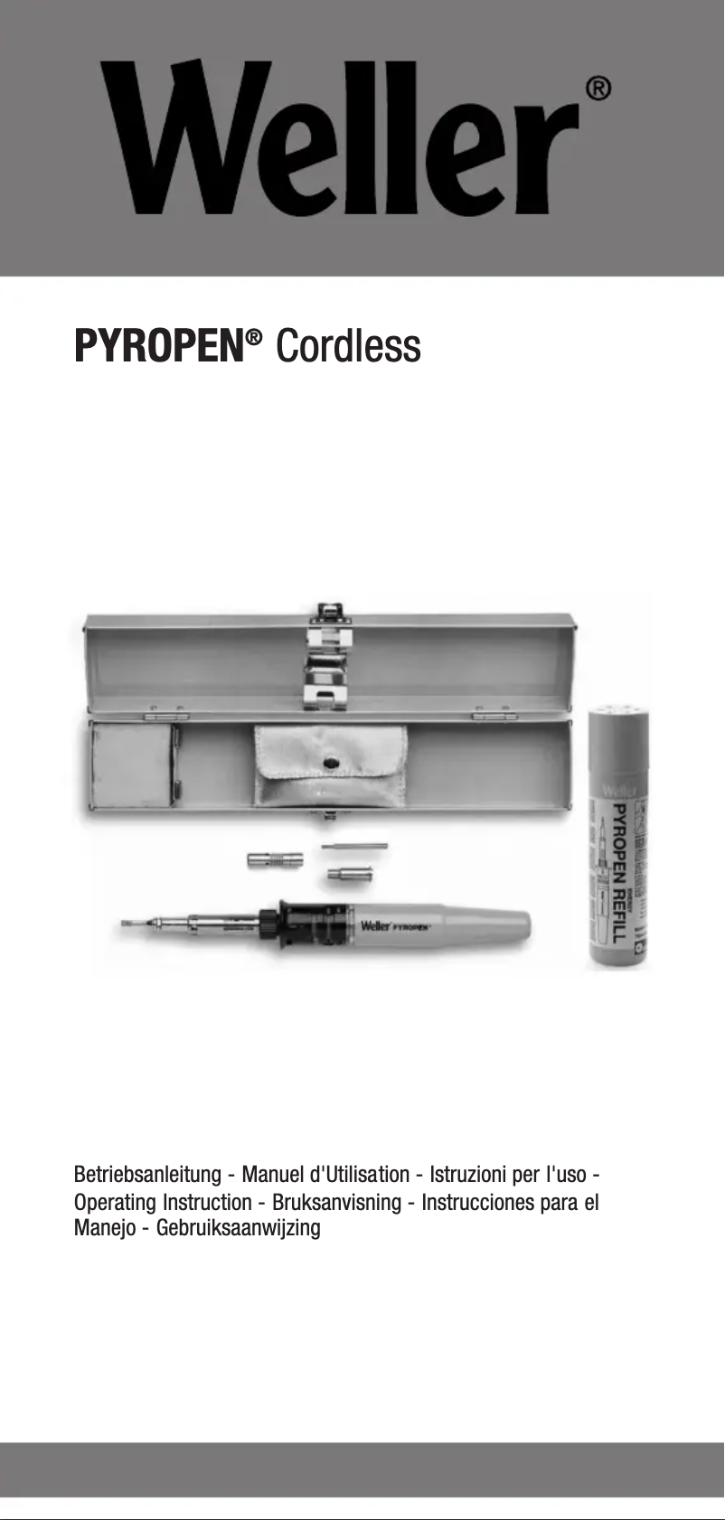 Page 1 de la notice Manuel utilisateur Weller Pyropen Cordless