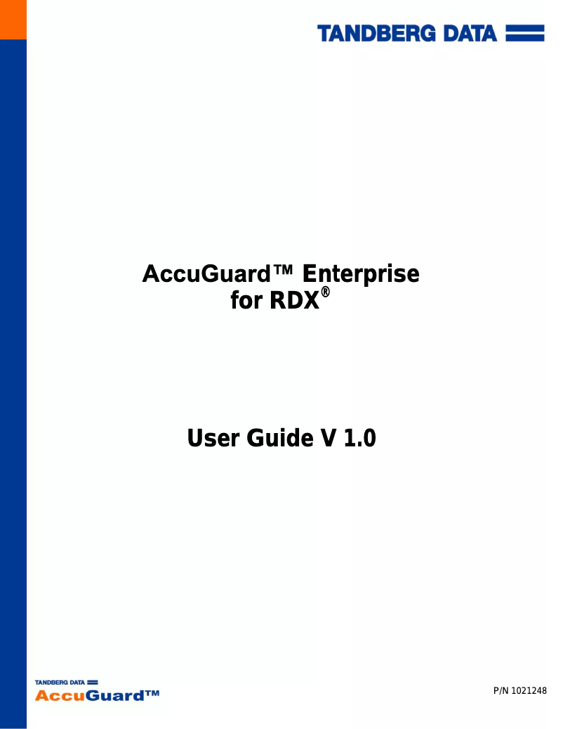 Page 1 of the manual User Manual Tandberg Data 5017-ACC