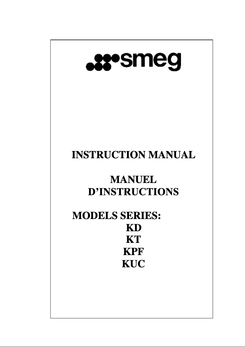 Page 1 de la notice Manuel utilisateur Smeg KUC24X