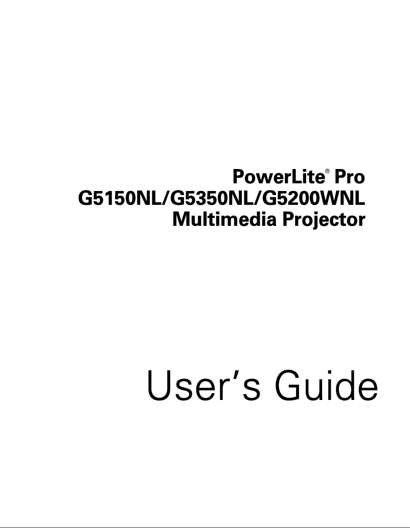 Página 1 del manual Manual de usuario Epson PowerLite Pro G5150NL