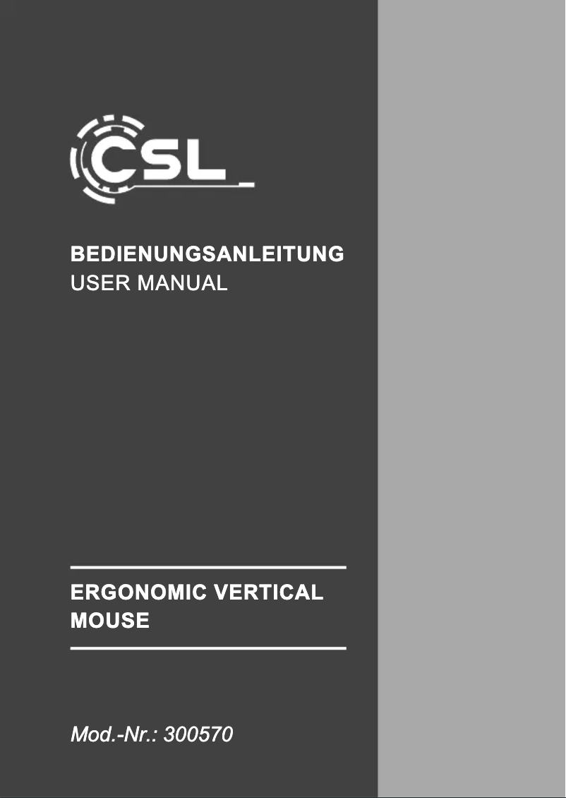 Page 1 of the manual User Manual CSL 300570