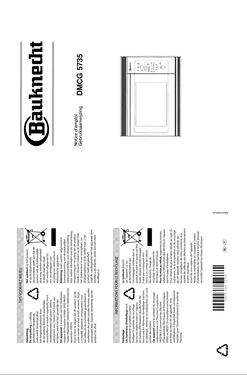 Página 1 del manual Manual de usuario Bauknecht DMCG 5735 AL