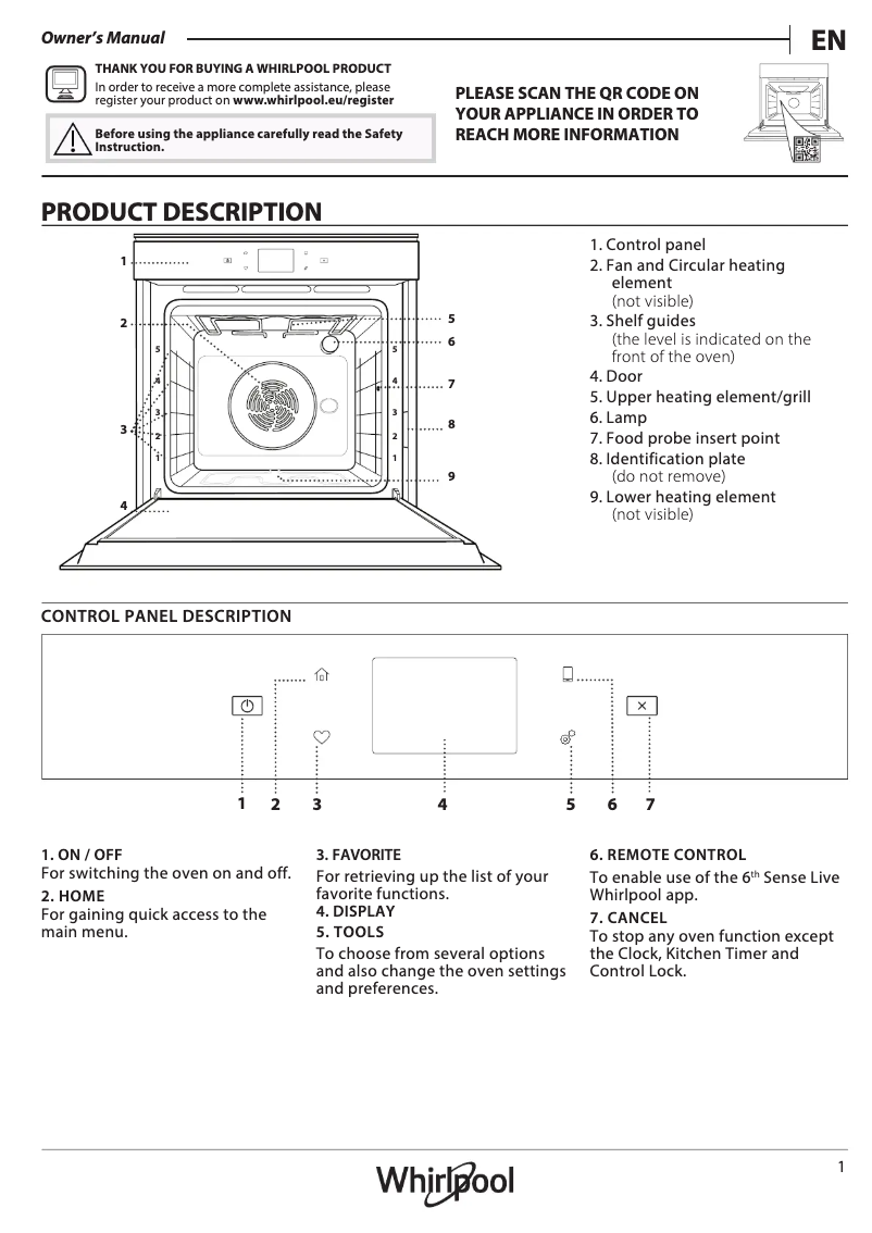 Página 1 del manual Manual de usuario Whirlpool W9 OM2 4MS2 H