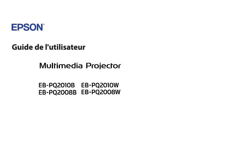 Page 1 de la notice Manuel utilisateur Epson EB-PQ2010B