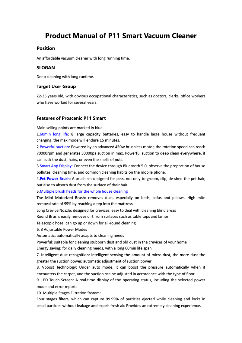 Página 1 del manual Manual de usuario Prosenic P11