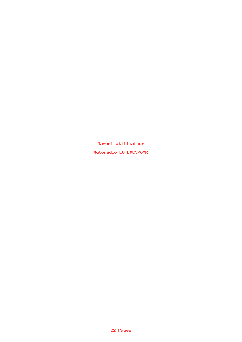 Page 1 de la notice Manuel utilisateur LG LAC5700R