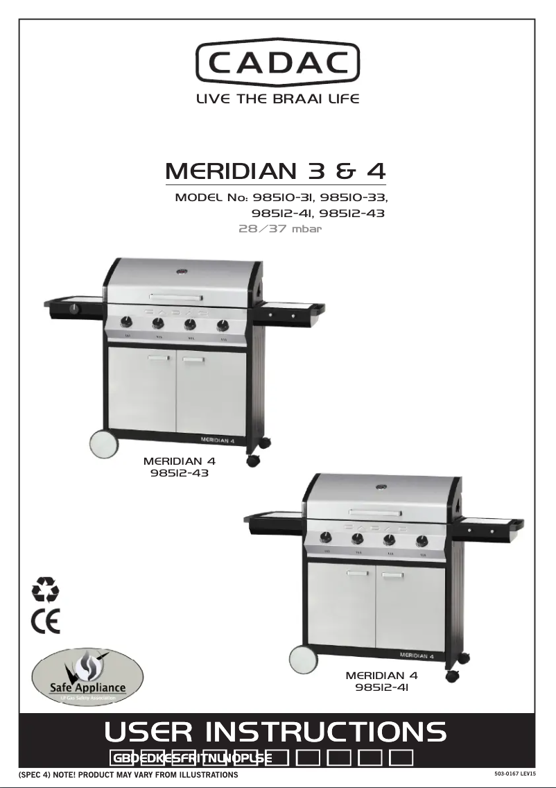 Page 1 de la notice Manuel utilisateur Cadac Meridian