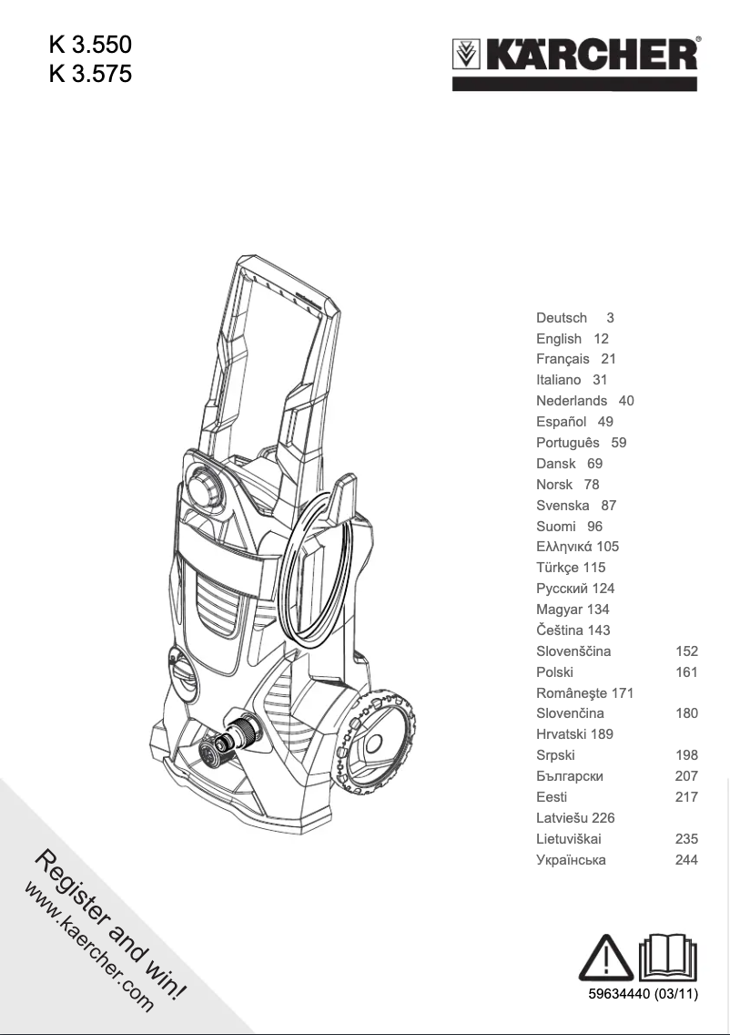 Page 1 de la notice Manuel utilisateur Kärcher K 3.575 EU