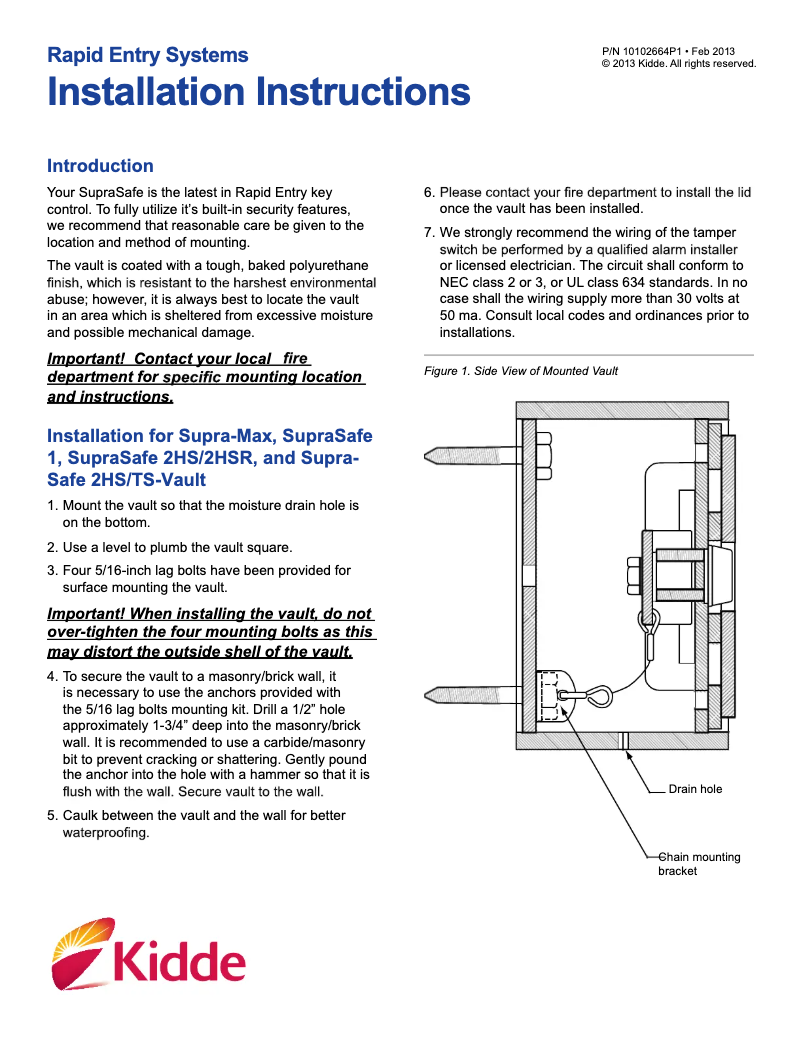 Page 1 de la notice Manuel utilisateur Kidde SupraSafe 1