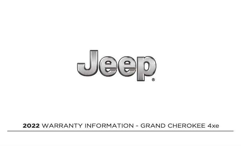 Page 1 de la notice Informations de garantie Jeep Grand Cherokee (2022)