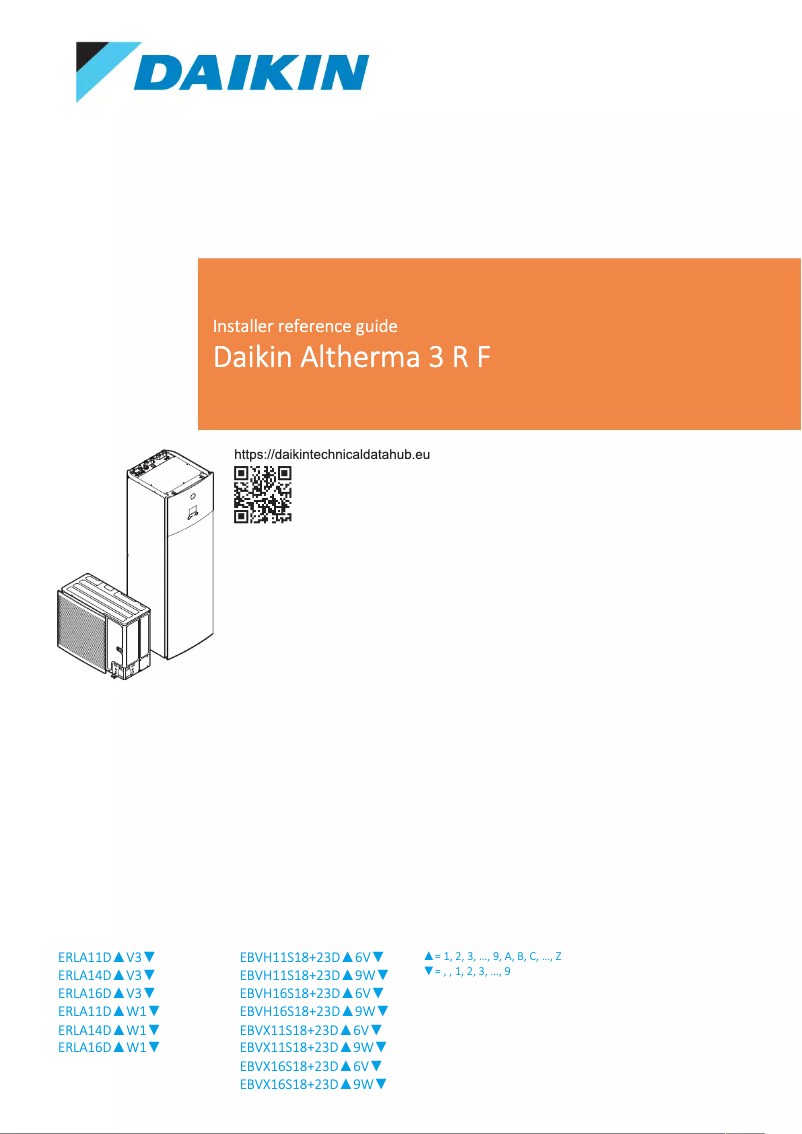 Page 1 de la notice Guide d'installation Daikin EBVX16S18DJ6V