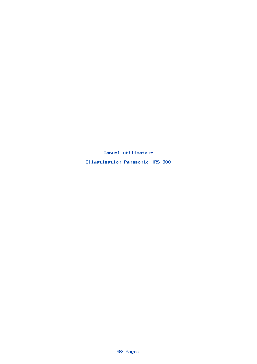 Page 1 de la notice Manuel utilisateur Panasonic HRS 500