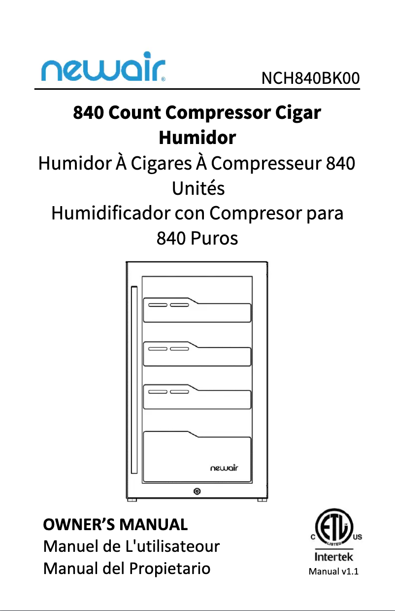 Página 1 del manual Manual de usuario NewAir NCH840BK00