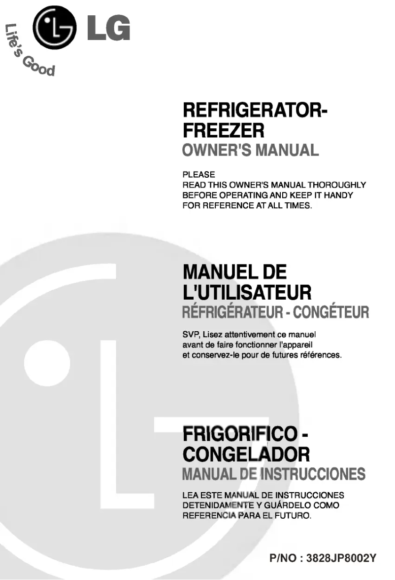Page 1 of the manual User Manual LG GR-U212RVK