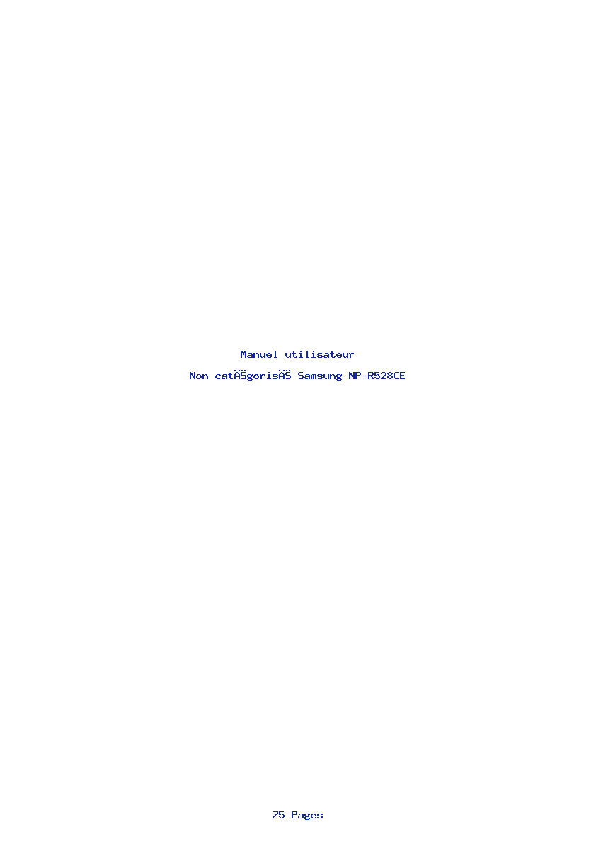 Page 1 de la notice Manuel utilisateur Samsung NP-R528CE
