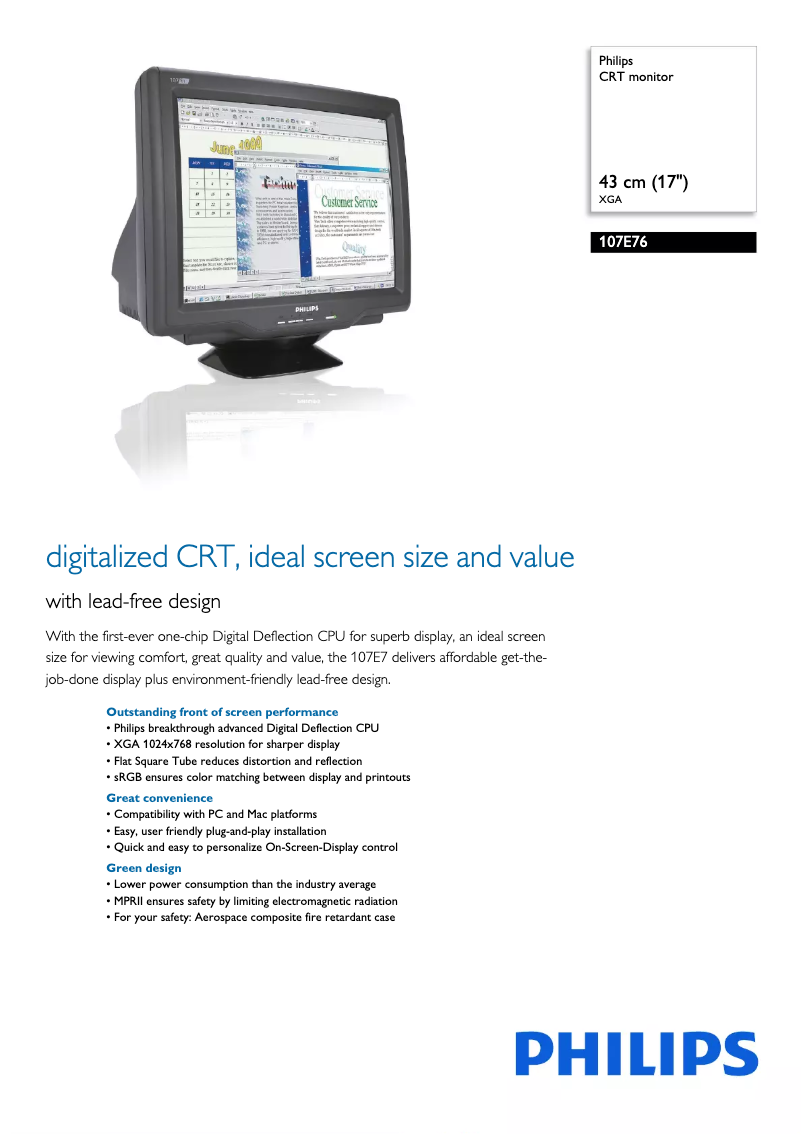 Page n°1 - Fiche technique Philips 107E76