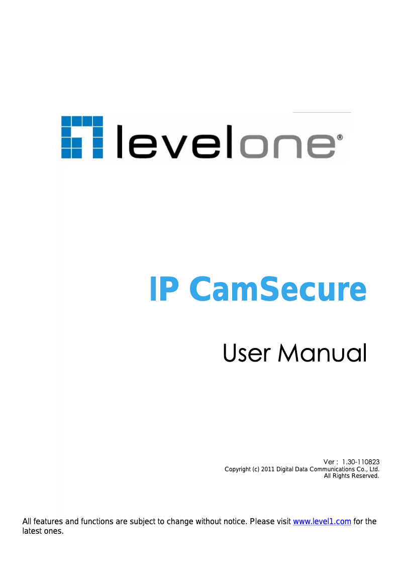 Page 1 de la notice Manuel utilisateur LevelOne FCS-9464