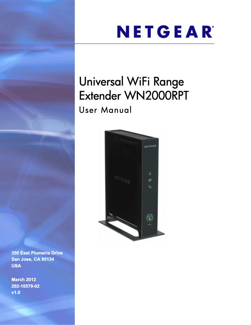 Page 1 de la notice Mode d'emploi Netgear WN2000RPTv2
