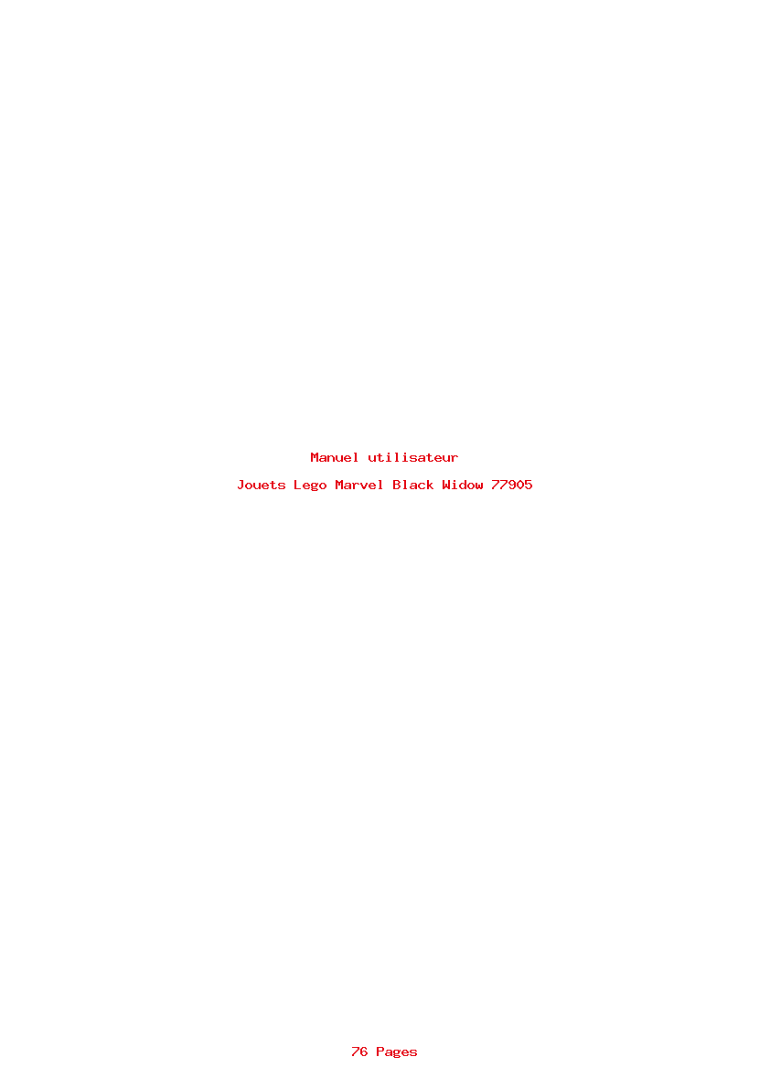 Page 1 de la notice Manuel utilisateur Lego Marvel Black Widow 77905