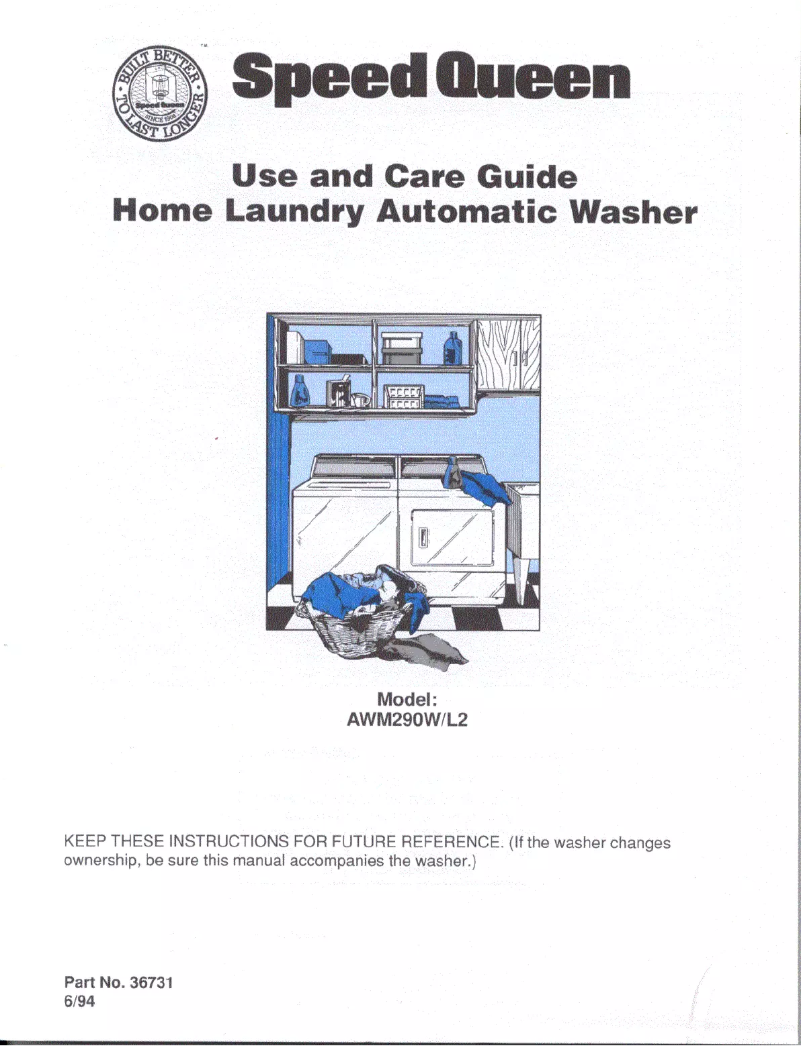 Página 1 del manual Manual de usuario Speed Queen AWM290W2
